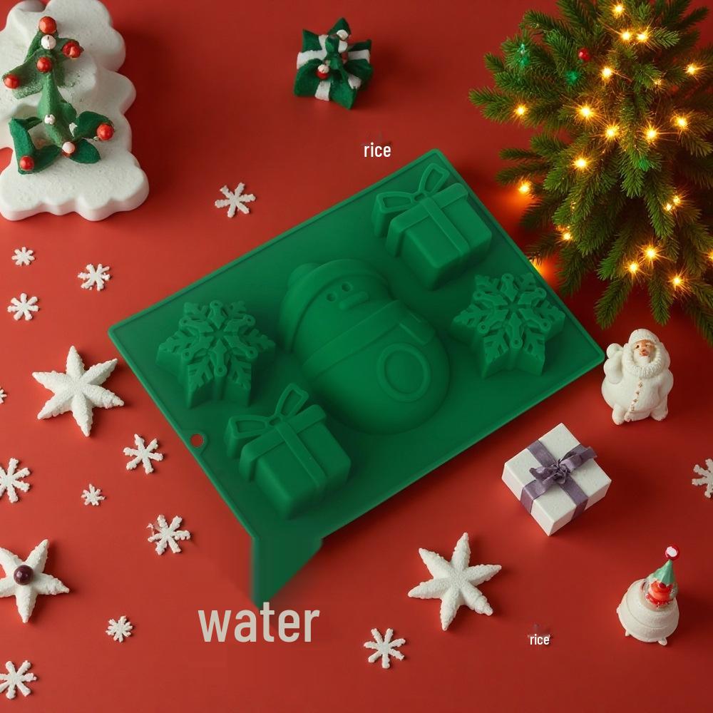 Shenhong Christmas Snowflake & Santa Silicone Mold for Mousse Cake and Desserts