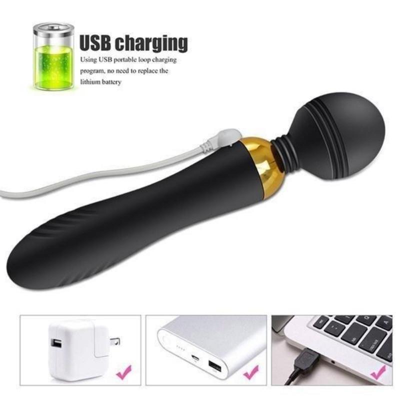 2023 Power Stick AV Vibrator Double Head 9-Speed Power G-Point Massager Vaginal Anal Stimulation Female Sex Toy Bullet
