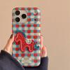 The Single-layer Red and Blue Check Is Suitable for Iphone17pomax Apple Phone Case New Cartoon