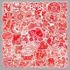50 Waterproof Chinese-Style Creative Doodles Stickers for Paper Cutting, Phone Cases, Suitcases, and Decorations.