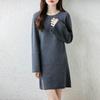 Women Sweater Dress 100% Wool MODERN NEW SAGA O-neck Knit Long Pullover Winter Jumpers Wool Long Dress Female