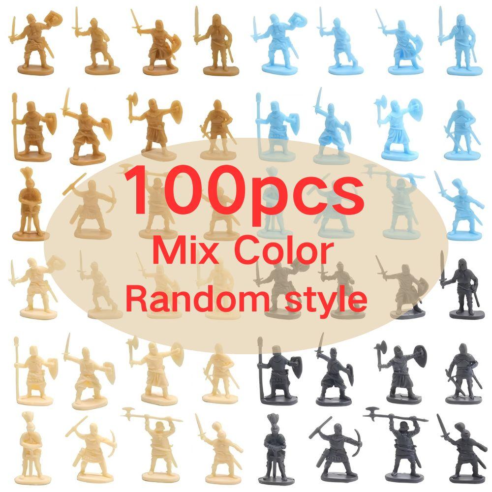 30/100pcs 1.06inch Medieval Soldier Model Color Mixed Role Playing Doll Sand Table Scenario Exercise Collection YMY