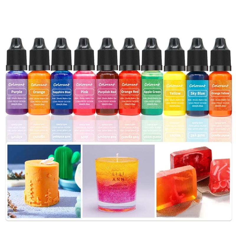 Colorant pour Bougies 20 Couleurs Colorant Liquide pour Fabrication de Bougies pour Kit d'Accessoires de Fabrication de Bougies DIY Coloration de Bougies pour Colorants au Soja 0.35oz/10 ml