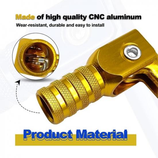 Folding Gear Shifter Shift Lever Pedal CNC Compatible with 70cc 50cc 90cc Gold