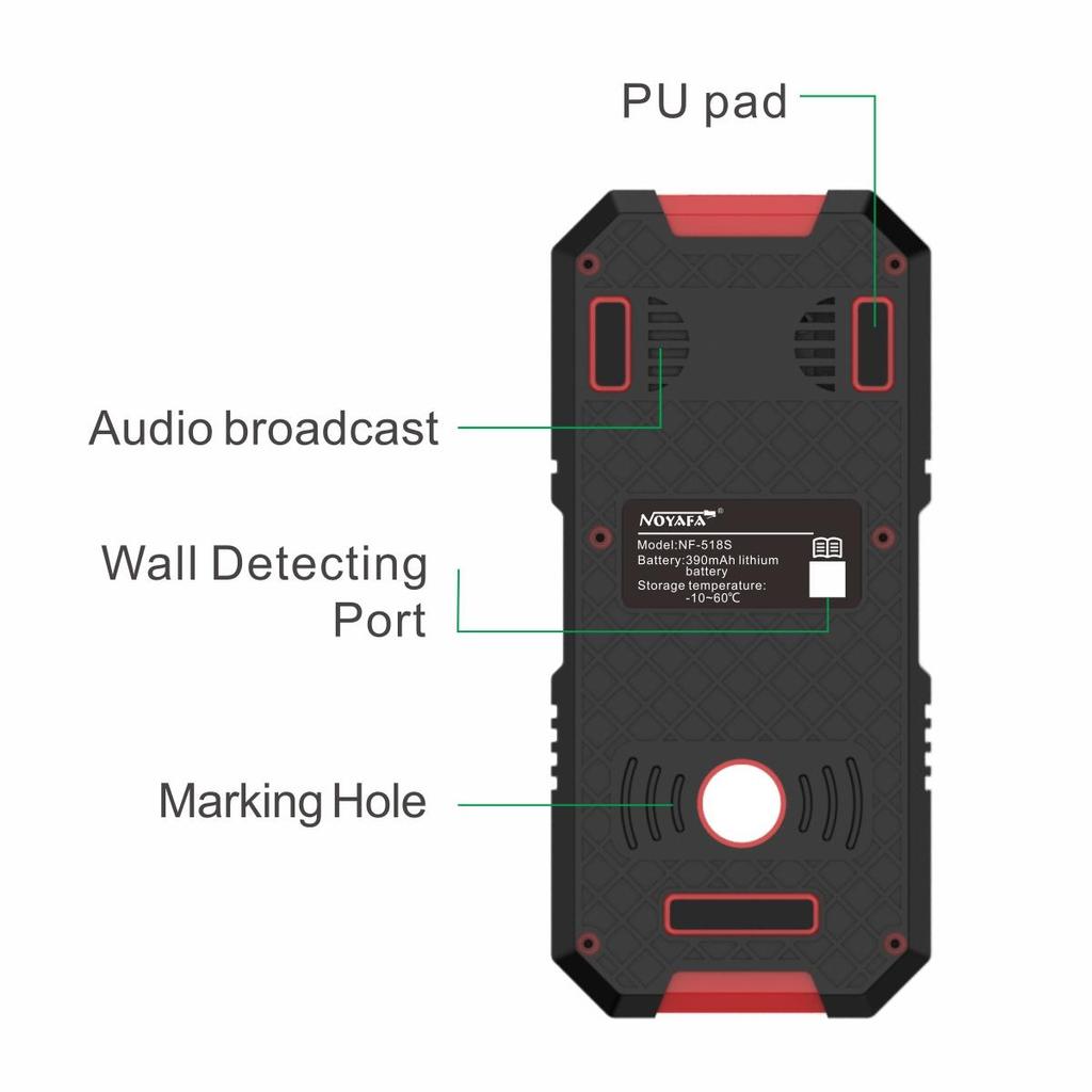 NOYAFA NF-518S Metal Detector Wall Scanner Digital Laser Rangefinder Wood AC Live Wires Copper Metal Tester