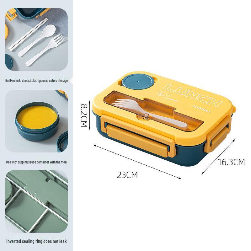 Aiyouhui Compartmented Lunch Box with Fork & Spoon