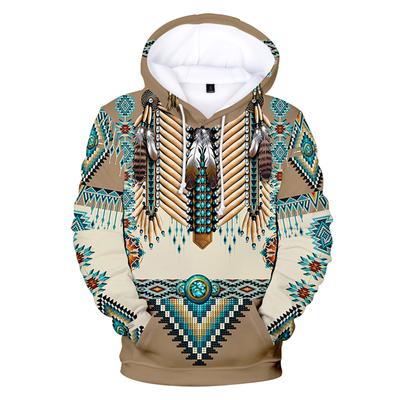Men's Hoodie Sweatshirts Ethnic Style 3D Digital Printing Pullover Sweater With Hooded