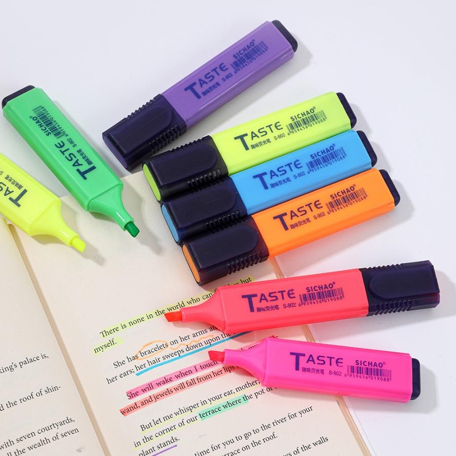 4/6/8 Color Premium Fluorescent Markers for Highlighting, Pastel Shades for Note-Taking, Japanese Style Marking Pens, Stationery for Glowing Planners