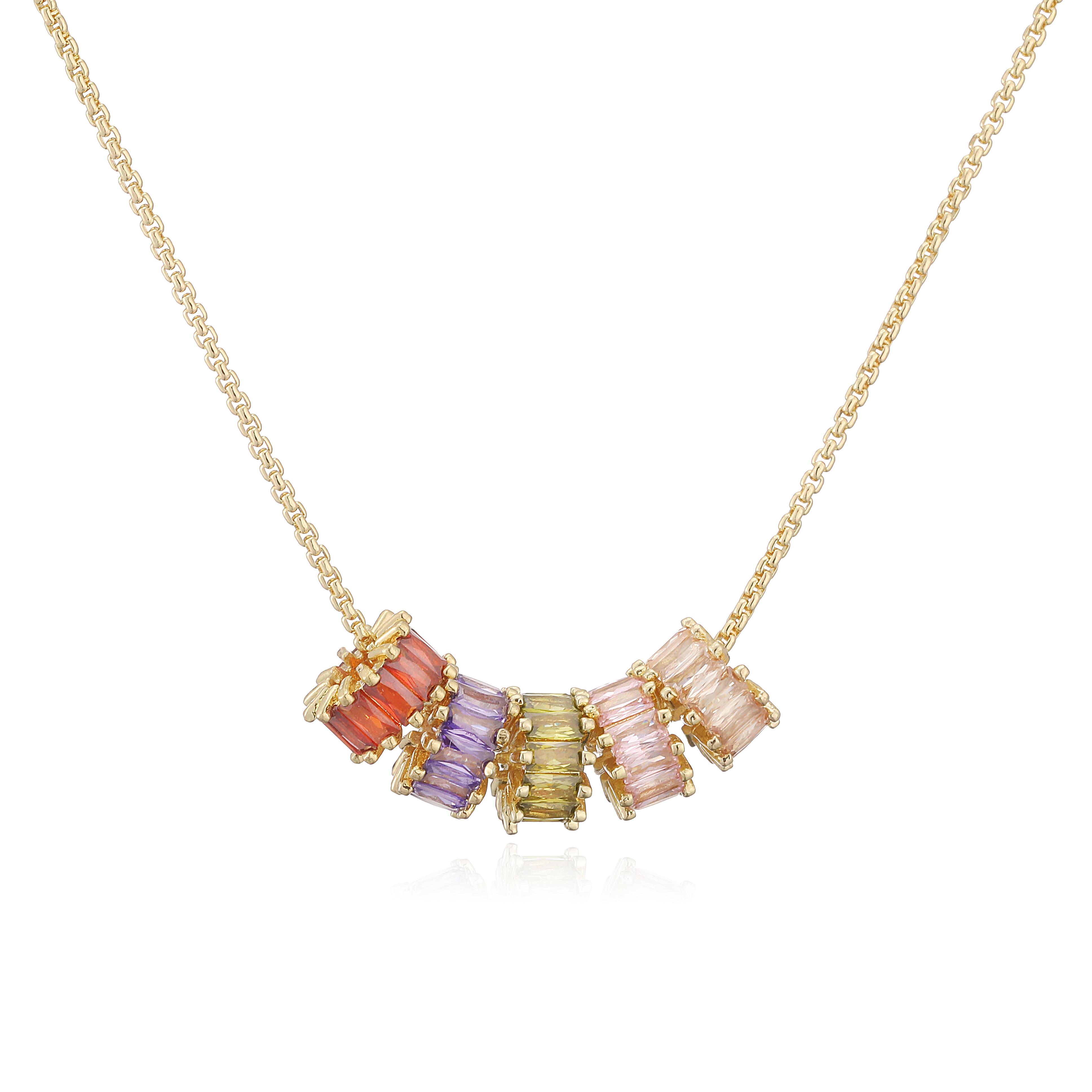 

Square Zircon Tire Bead Necklace Colourful Bead Necklace Unisex Couple s Minimalist Jewellery 1 Piece 45cm