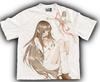 Anime-Mädchen Graffiti jugendlich trendiges kurzärmeliges T-Shirt für Unisex und Damen reine Baumwolle süßer Teenager Cartoon-Stil