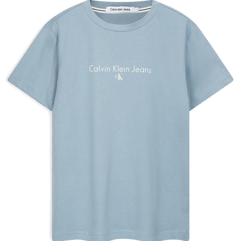 Calvin Klein Letter Print Round Neck Short Sleeve T-Shirt Unisex tops J318472-CE2 XL