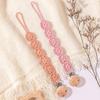 Pack of 2Pcs Handwoven Baby Pacifier Clip Chain Hand-knitting Toddler Feeding Bottle Strap Belt for Infants