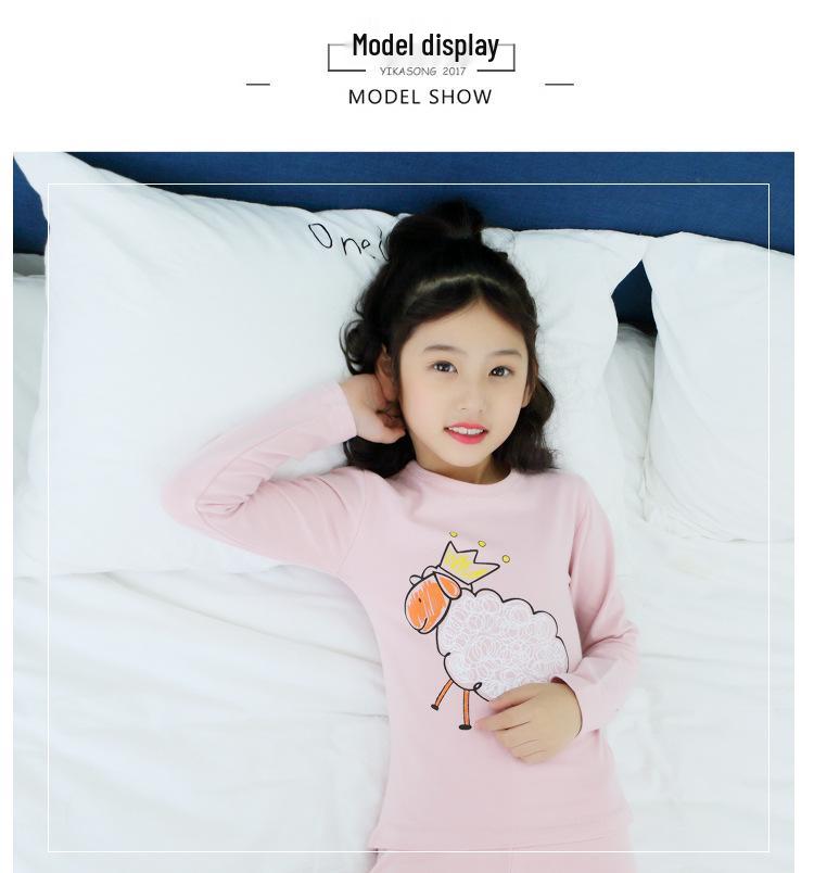 

Хлопковый пижамный комплект для девочек - Теплая одежда для сна нового стиля для детей, от весны до зимы 140cm