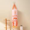 Waste Bag Organizer with Lanyard Bottom Opening Smooth Extraction Space-Saving Cartoon Pattern Garbage Bag Organizer Kitchen Supply