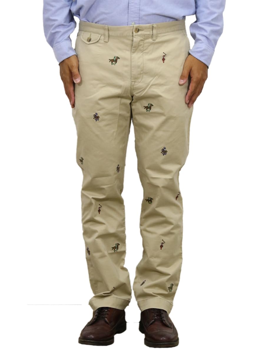 

POLO RALPH LAUREN Прямые брюки чинос для верховой езды Размер МУЛЬТИ Мужской крой, Без заправки, Брюки с многоцветной вышивкой, 0106620, W36L30, [Б/у]