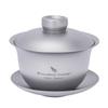Boundless Voyage Titanium Gaiwan 100ml Theekop Chinese Theeservies Draagbare Theeset voor Kamperen Ti3143D Dubbelwandig Hittebestendig, Warmhoudend,