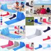 Large Pvc Velvet Inflatable Triangle Cushion For Beach/camping Gray/blue/pink