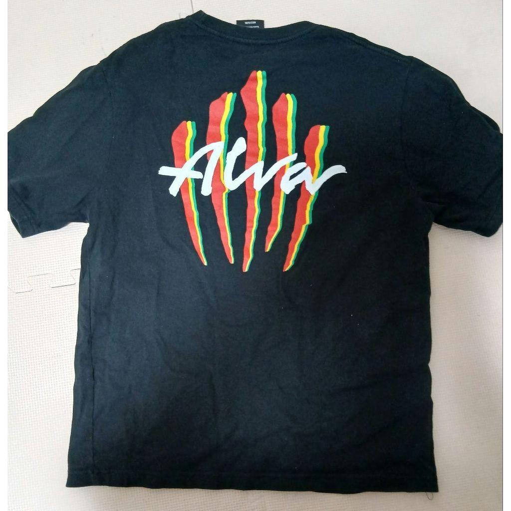Used Alva T-shirt Black Gradient Logo Double-sided Print FJ