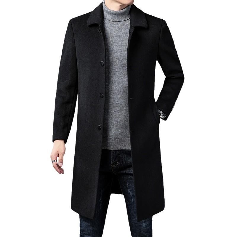 Autumn and Winter New Fashion Casual Medium and Long Coat Middle-aged Dad Wear