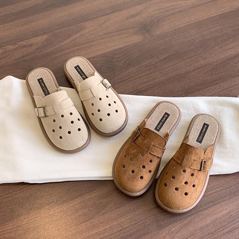 Retro cool pantofle dámské nové duté špičky poloviční pantofle dámské letní nošení líné poloviční nazouváky