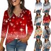 3/4 Ermskjorter For Kvinner Trykk Grafiske T-skjorter Bluser Casual Pluss Størrelse Basis Topper Pullover