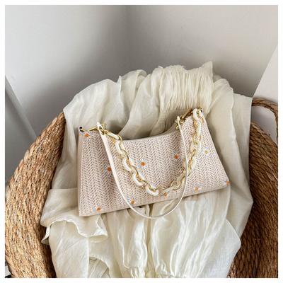 Sommer Stroh gewebte Tasche Umhängetasche weibliche Tasche westlichen Stil All-Match-Kette gewebt einzelne Schulter Umhängetasche