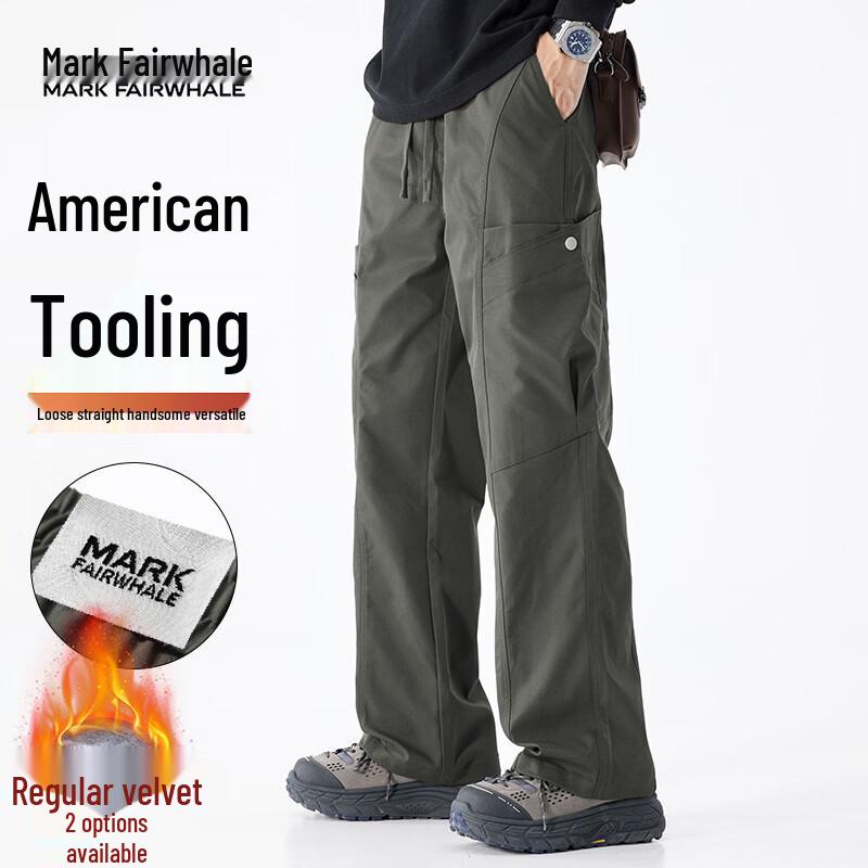 MARK FAIRWHALE Men s Loose Straight-Leg Cargo Pants 4XL
