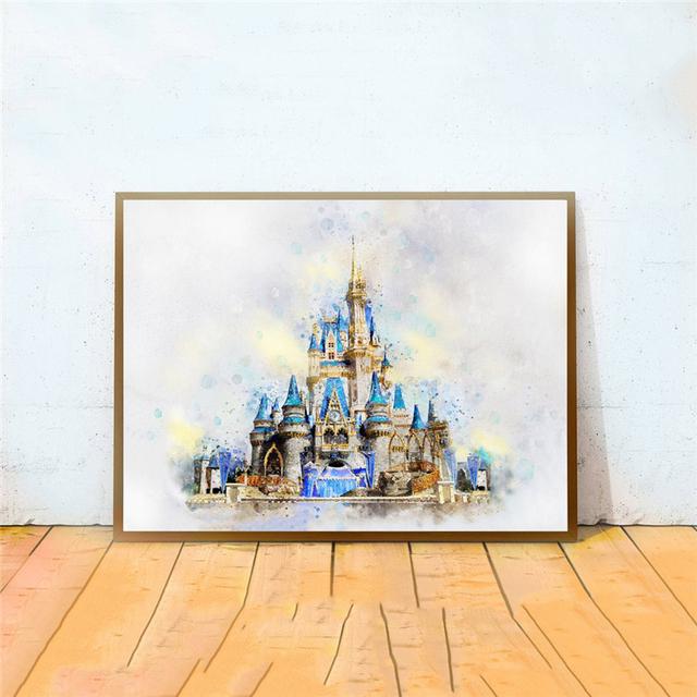 Zámek princezny Obrazy Domov Dekorace pokoje Plátno Nástěnné Umění Architektura Budovy Obrazy pro domácí design Bezrámové