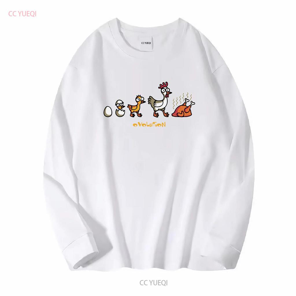 Funny Eggvolution Evolution Chicken Egg Ovolution T Shirt long or short sleeves vintage Washed Soft streetwear