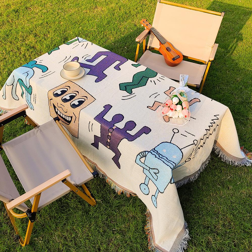 Messy Graffiti Jacquard Bed Blankets ,Outdoor Picnic Mat,Camping ,Throw Bedspread,Woven Tablecloth,Hanging Tapestry,Home Decor