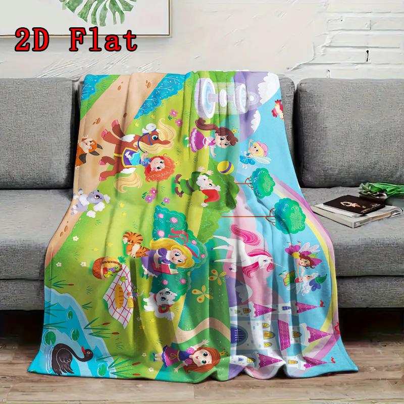 Castle Garden 2D Flat Pattern Flannel Blanket High quality All Seasons Warmth and Comfort Perfect for Christmas Gifts.MMT0918360