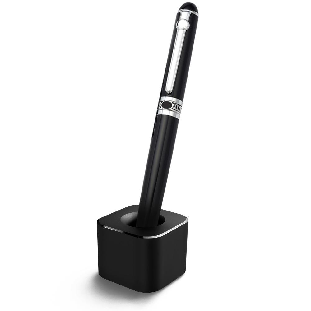 Aluminum Alloy Pen Holder With Non-Slip Pad Student Creative Desktop Ornament Pen Hole Pencil Slot Pencil Storage Stand Office