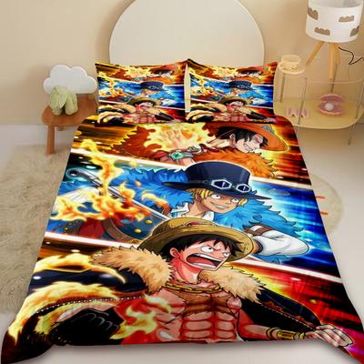 Luffy Kids Duvet Cover One Piece Anime Cartoon Bedding Set Quilt Cover Full King Size for Bedroom Decor Best Gifts
