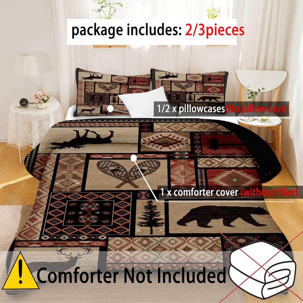 Retro Wildlife Pattern 3D Printed Duvet Cover Set Wild Exotic Style Bedding Set Home Polyester Soft Comfortable Quilt Cover Set