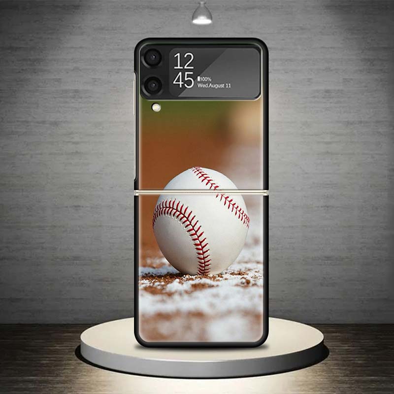 Baseball Sport Phone Case For Samsung Galaxy Z Flip 7 6 5 4 3 5G Shockproof Cover Z Flip7 Flip6 ZFlip5 Flip3 Flip4 Luxury Shell