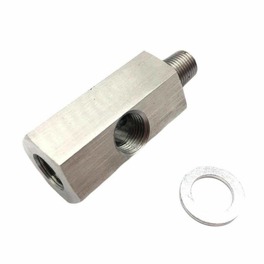1/8'' BSPT Oil Pressure Sensor To Two NPT Adapter Turbo Supply Feed Line Gauge