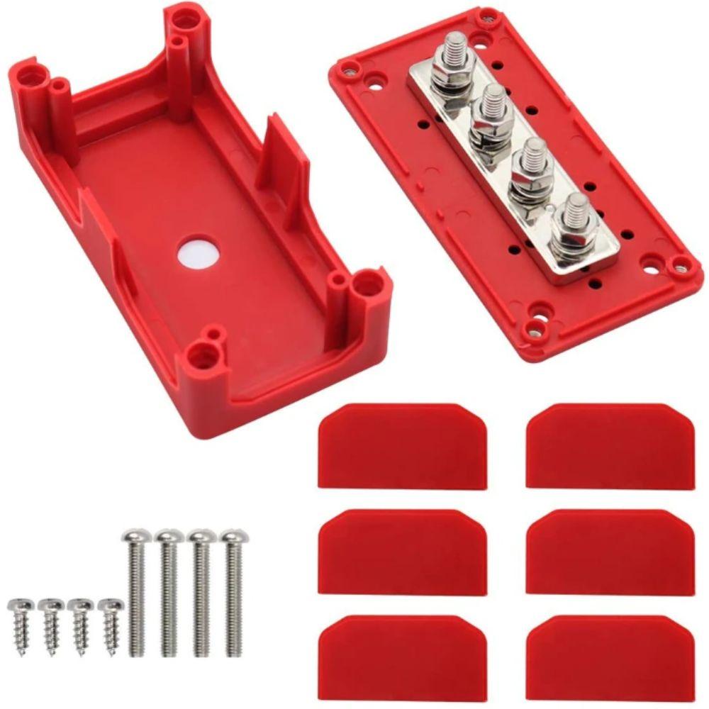 Heavy-Duty Modular Design Bus Bar Box 4 Terminal Studs Cable Organizer Box  Truck