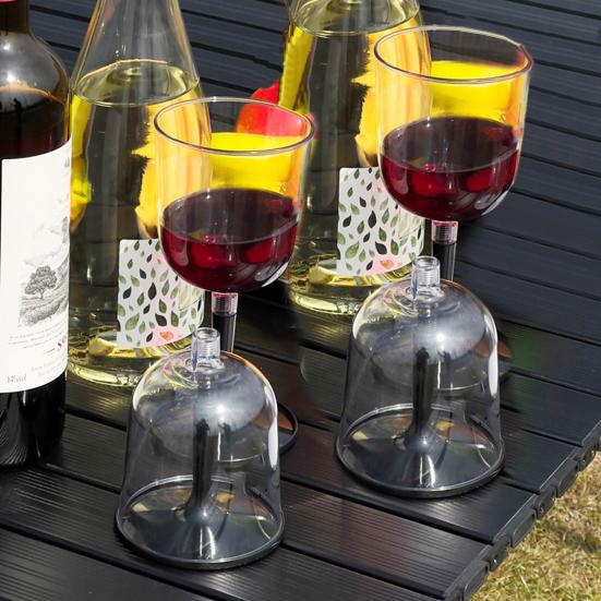 Outdoor Camping Collapsible Wine Glass with Detachable Stem Portable Unbreakable Clear Wine Goblet Travel Shatterproof Champagne Cup