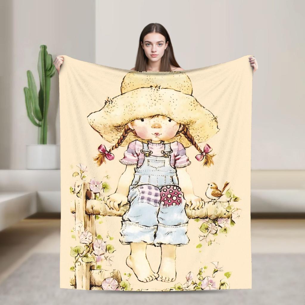 Warm Soft Blankets Picnic Sarah Kay Throw Blanket  Flannel Bedspread For Bedroom Novelty Sofa Bed Cover