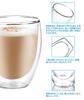 Yiteng Double-Walled Glasses, Set of 2, 450ml, Heat-Resistant, Double-Walled, for Coffee, Keeps Drinks Hot or Cold, Transparent, Condensation-Free, Mu