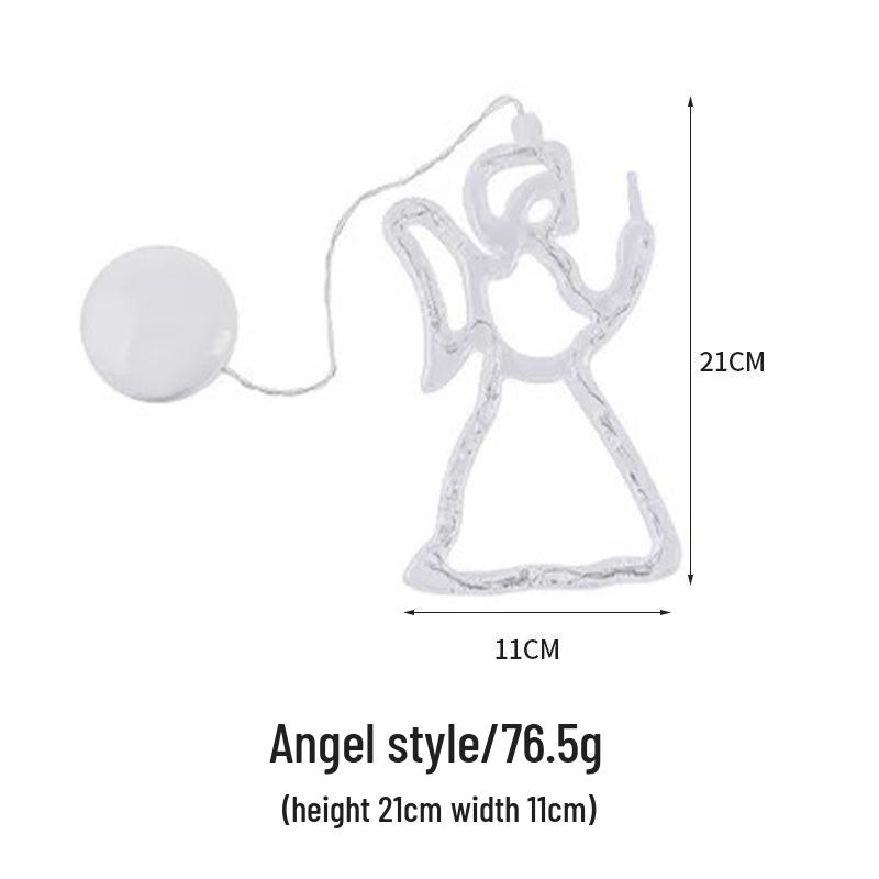 Креативные светодиодные рождественские подвесные светильники для окон с присосками