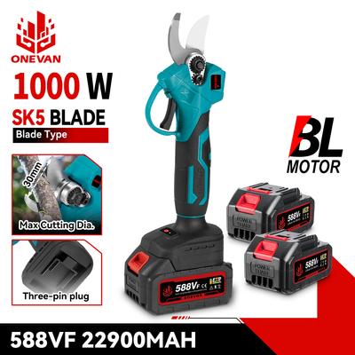 Forbici da potatura elettriche senza spazzole da 32 mm, ad alta potenza, 2 marce, per potatura da giardino, tagliarami, forbici, per batteria Makita 18V-21V