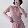 New Arrivals Open Run Crop Long Sleeve T shirT buTTon Ribbed Hoodie High waisT T