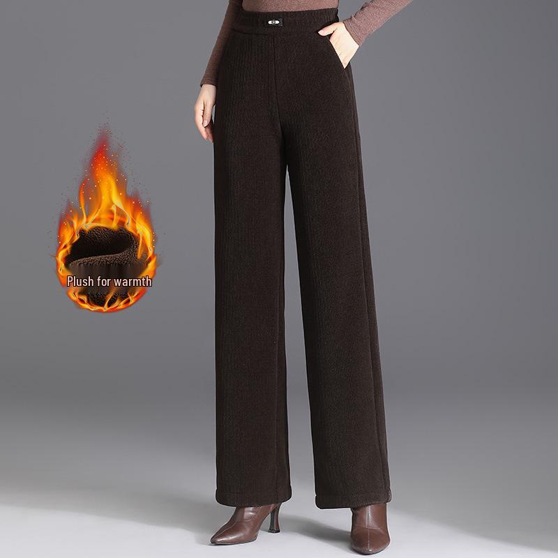 

Women s High Waist Winter Velvet Warm Straight-Leg Pants XXL (110-124 jin)