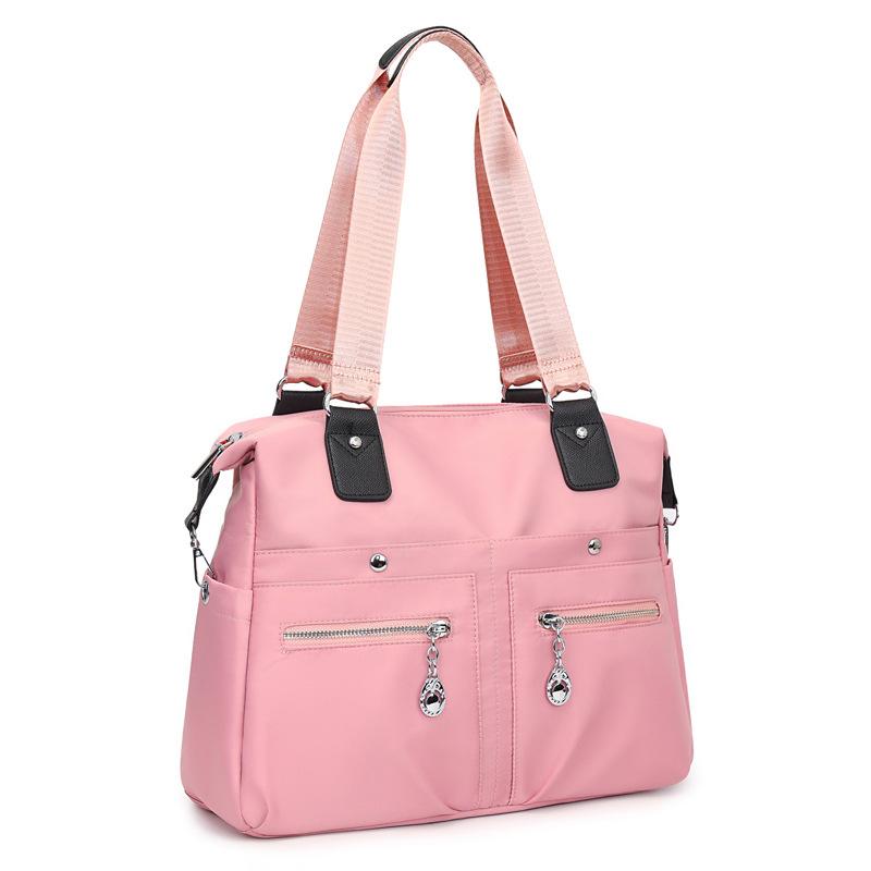 

Легкая повседневная сумка кроссбоди из нейлоновой ткани большой вместимости розовый