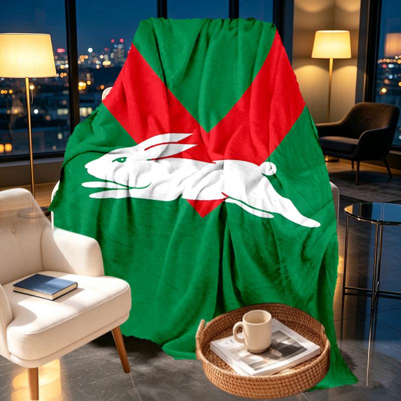 South Sydney Rabbitohs Print Blanket - Soft & Comfortable, for Bedroom, Travel, Sofa, Home Decoration - Birthday Christmas Gift for Friend