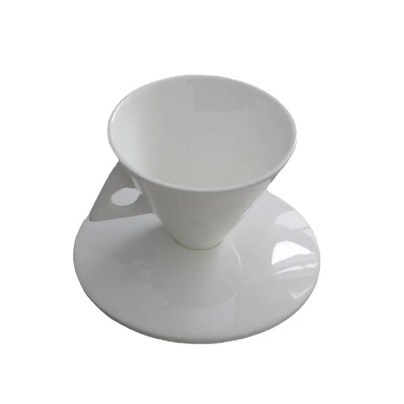 Light Luxury Bone China Coffee Cups Creative Cone Ceramic Espresso Mug and Saucer Sets Original Small Teacup Personalized Gifts