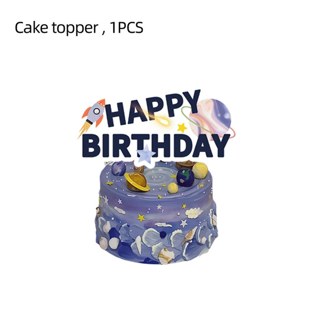 Starry Sky Birthday Party Set: Plates, Napkins, Cups & Cake Toppers