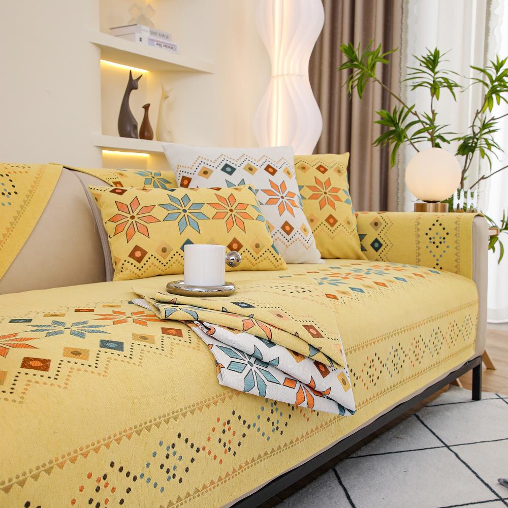 Chenille Sofa Cushion Four Seasons Universal Simple Modern Cover Cloth Sofa Cover Light Luxury High-End Cushion Towel Leather Summer