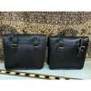 Vintage Leather Both Side Panniers (2 Black Pouch) Large Motorcycle Bags 2 Side